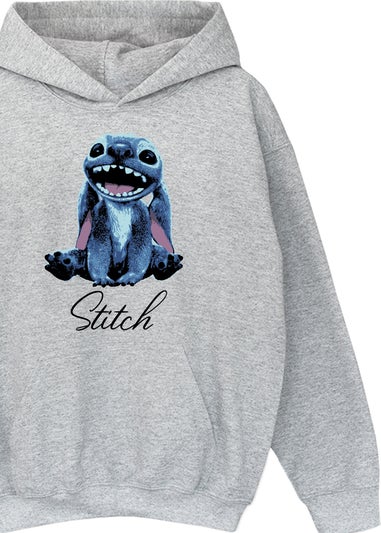 Disney Stitch Flower Kids Grey Graphic Hoodie (3-13 Years)