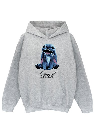 Disney Stitch Flower Kids Grey Graphic Hoodie (3-13 Years)