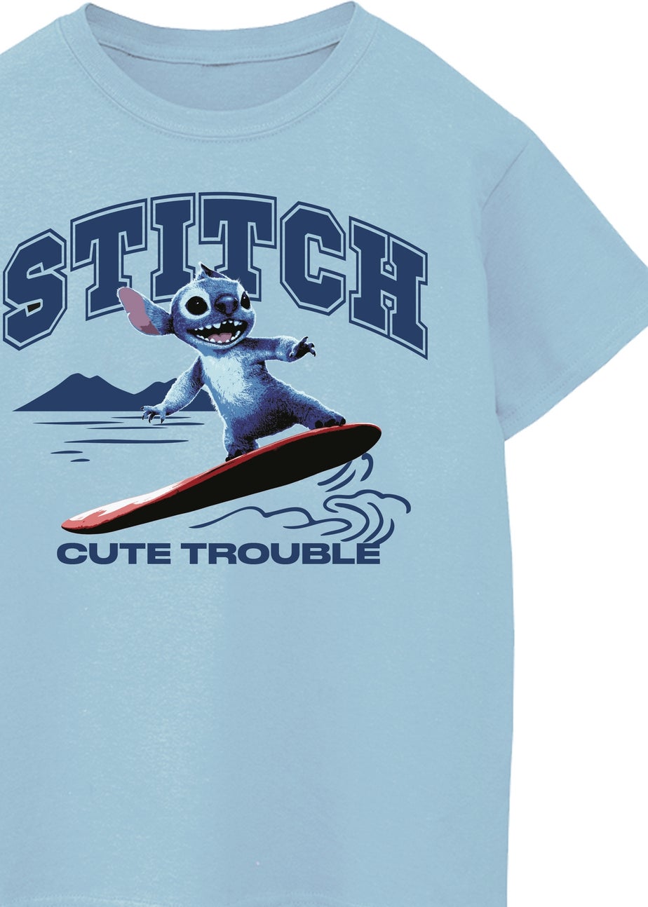 Disney Stitch Cute Trouble Kids Blue T Shirt (3-13 Years)