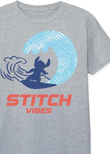 Disney Stitch Vibes Kids Grey T Shirt (3-13 Years)