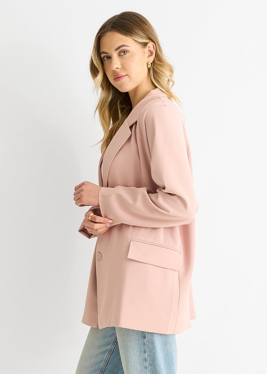 Gini London Blush Oversized Tailored Blazer