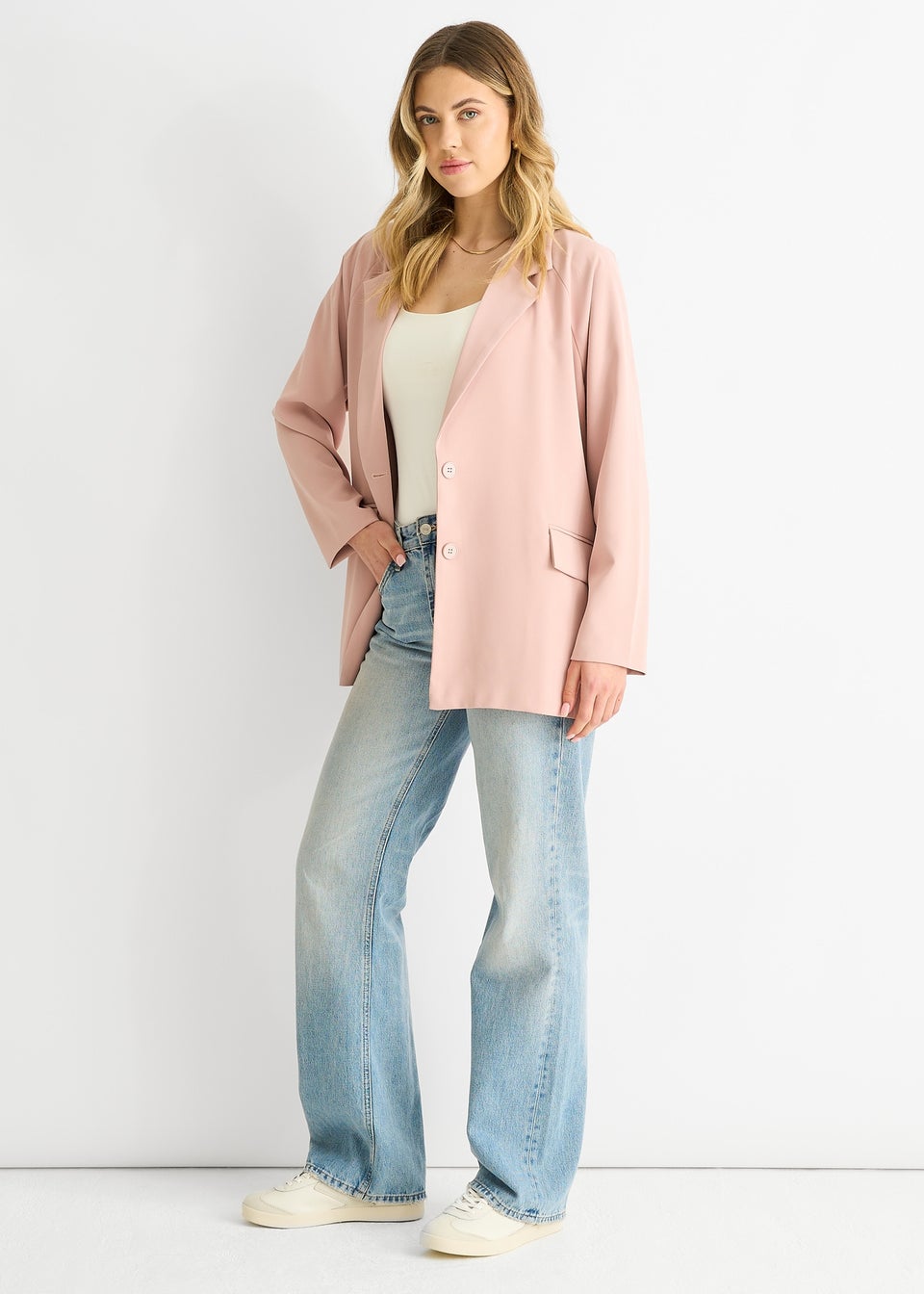 Gini London Blush Oversized Tailored Blazer