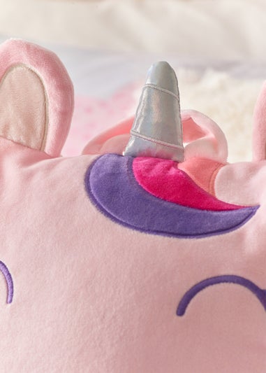 Catherine Lansfield Pink Sparkle Unicorn Cuddle Cushion Back Rest (60x25cm)
