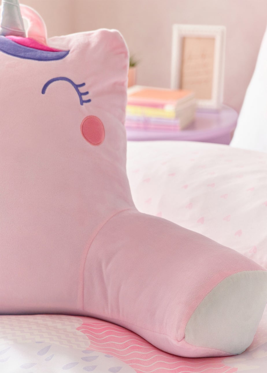Catherine Lansfield Pink Sparkle Unicorn Cuddle Cushion Back Rest (60x25cm)