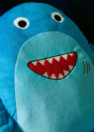 Catherine Lansfield Sheldon the Shark 3D Blue Shaped Cushion (46x42cm)