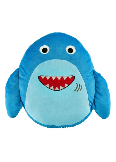 Catherine Lansfield Sheldon the Shark 3D Blue Shaped Cushion (46x42cm)