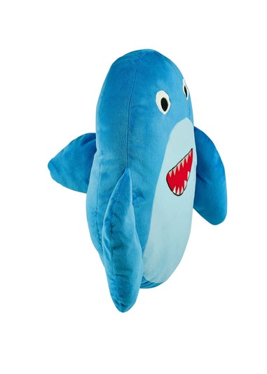 Catherine Lansfield Sheldon the Shark 3D Blue Shaped Cushion (46x42cm)
