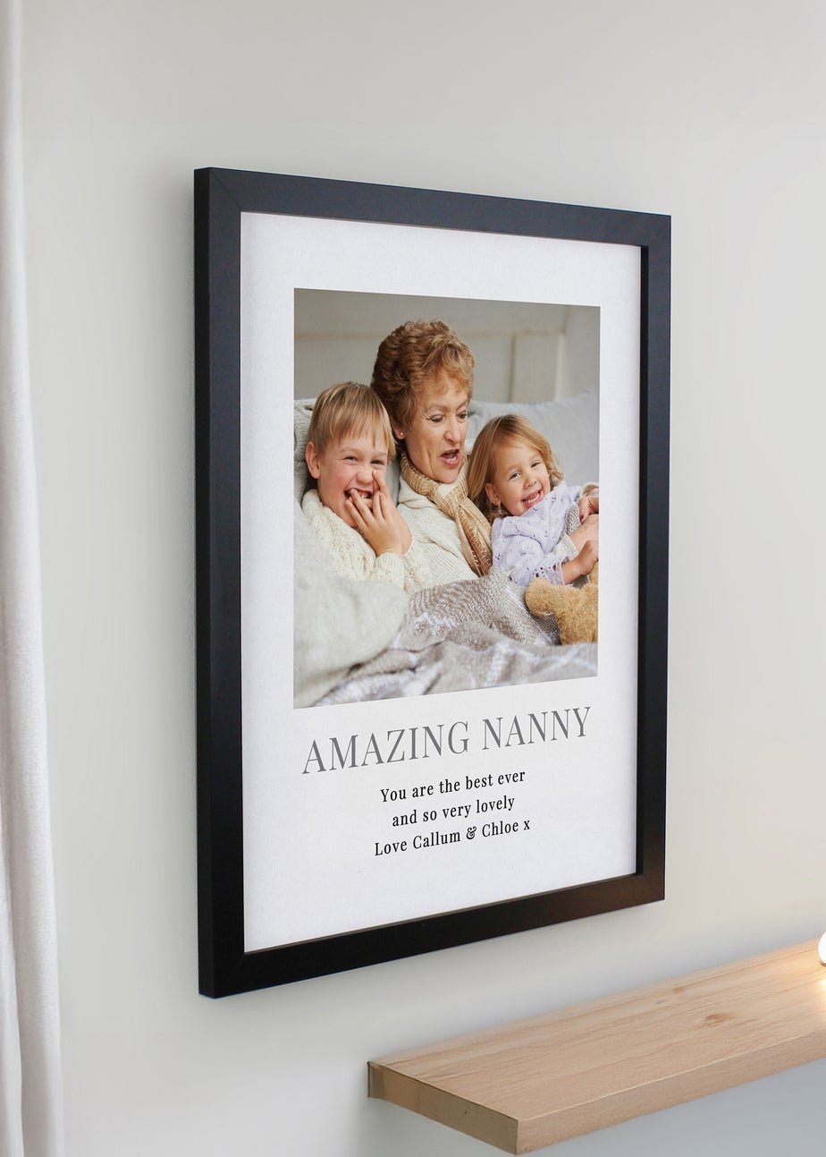Personalised Memento Company Square Photo Upload Black Poster Frame