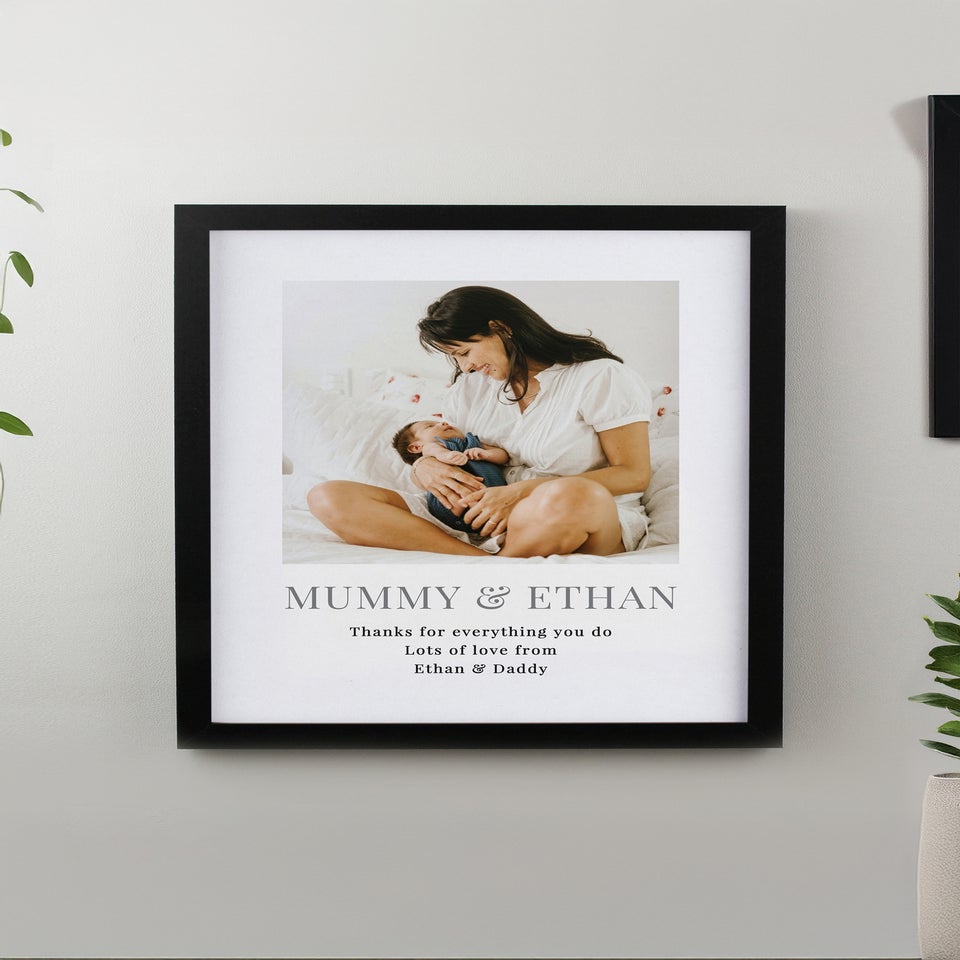 Personalised Memento Company Square Photo Upload Black Poster Frame