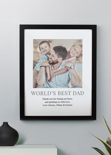 Personalised Memento Company Square Photo Upload Black Poster Frame