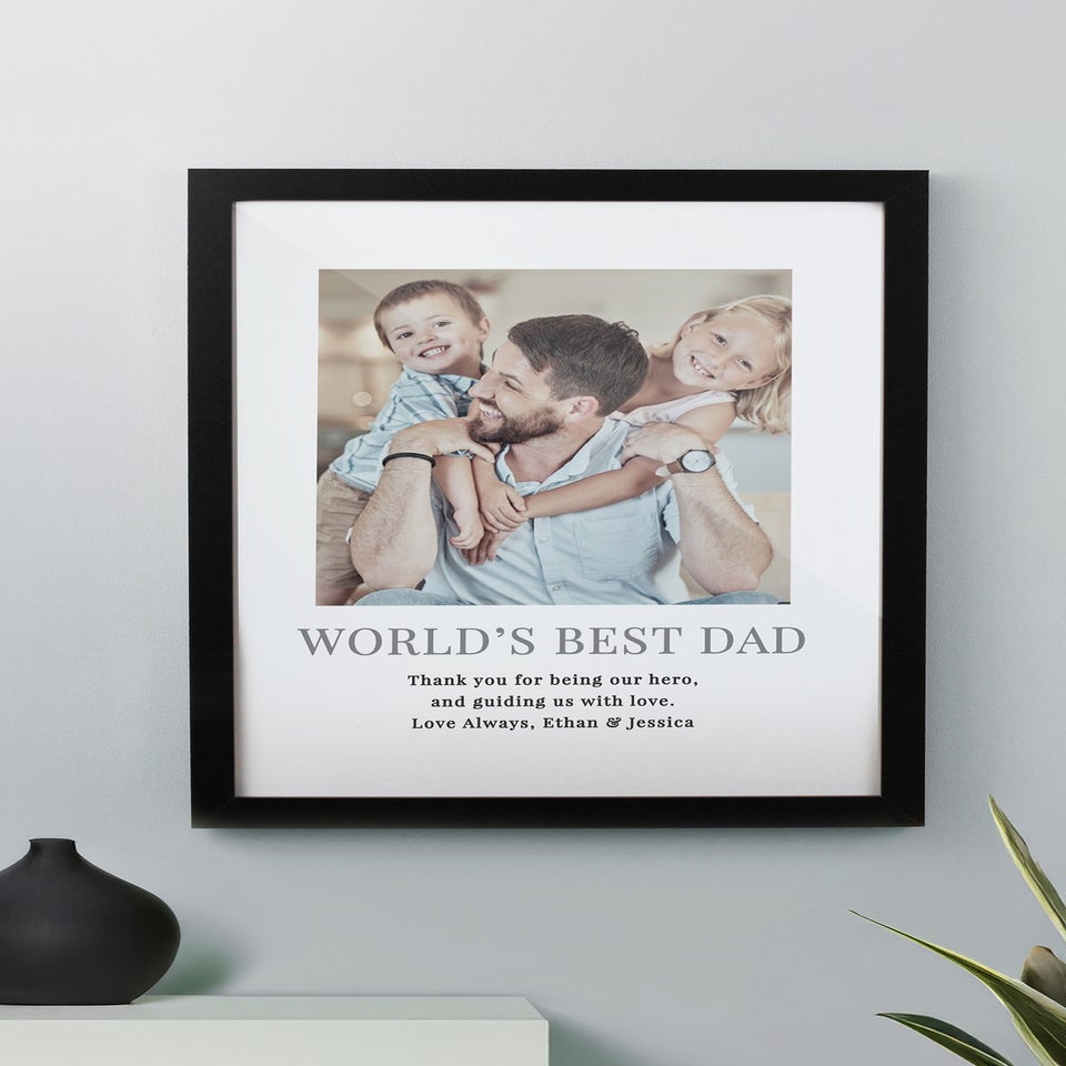Personalised Memento Company Square Photo Upload Black Poster Frame