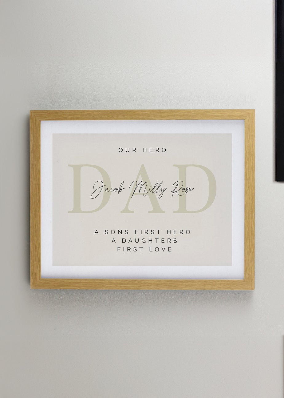 Personalised Memento Company Brown Oak Poster Frame