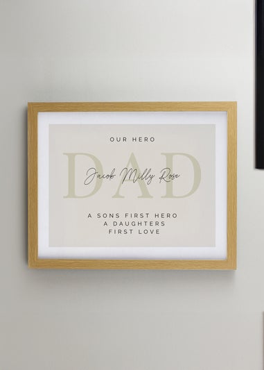 Personalised Memento Company Brown Oak Poster Frame