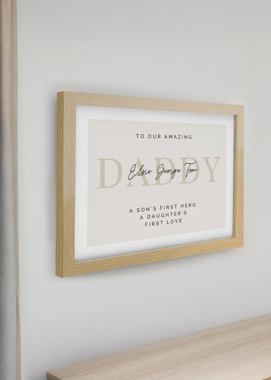 Personalised Memento Company Brown Oak Poster Frame