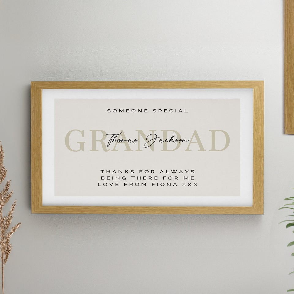 Personalised Memento Company Brown Oak Poster Frame