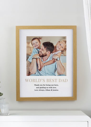 Personalised Memento Company White Square Photo Upload Oak Poster Frame