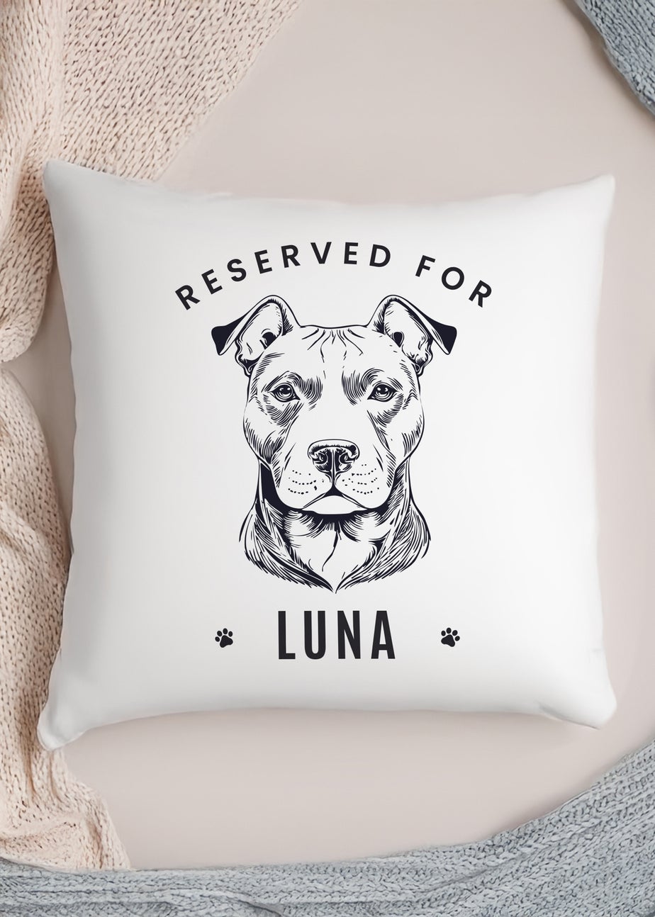 Personalised Memento Company White Reserved For Dog Breed Cushion