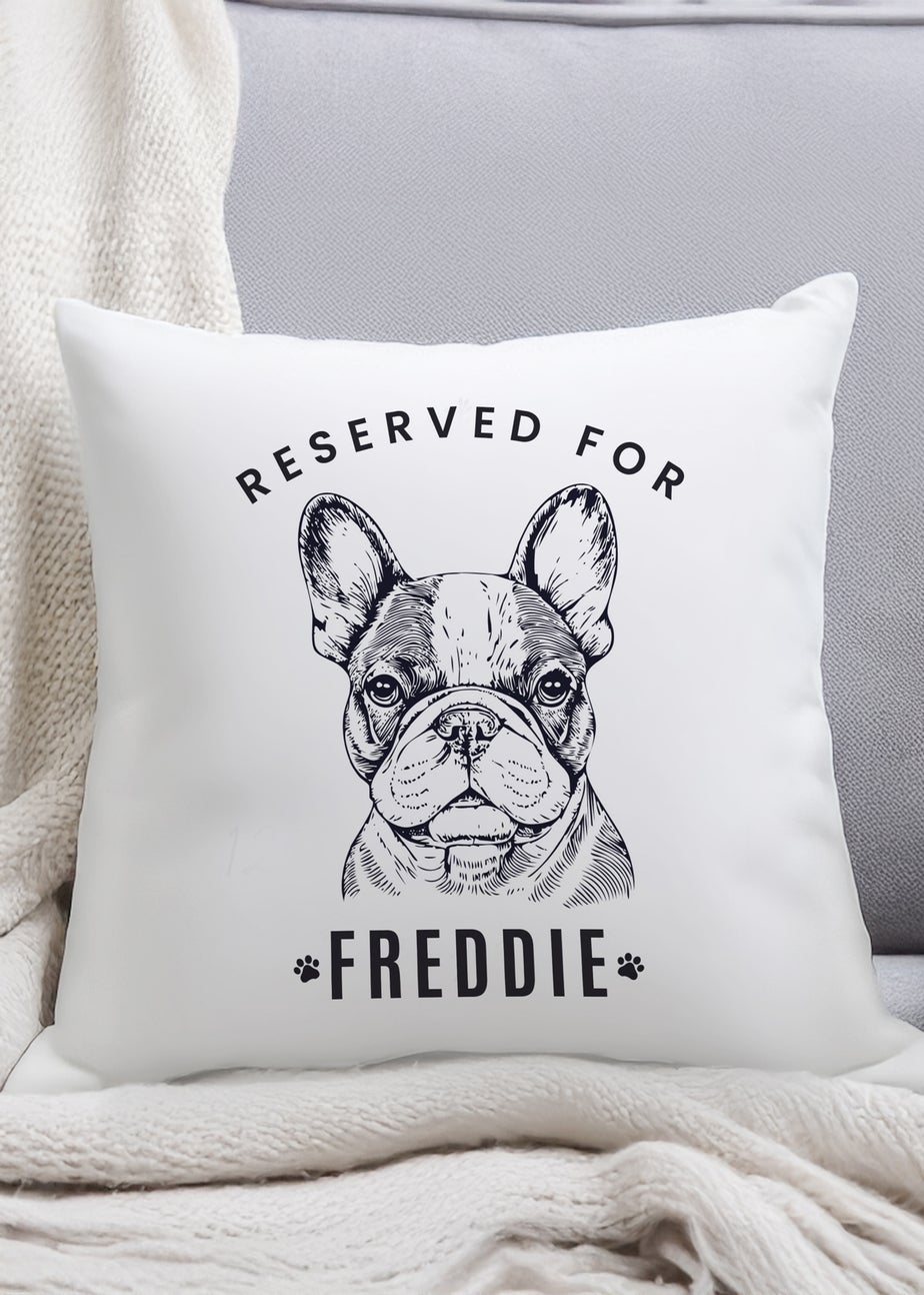 Personalised Memento Company White Reserved For Dog Breed Cushion
