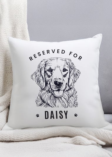 Personalised Memento Company White Reserved For Dog Breed Cushion