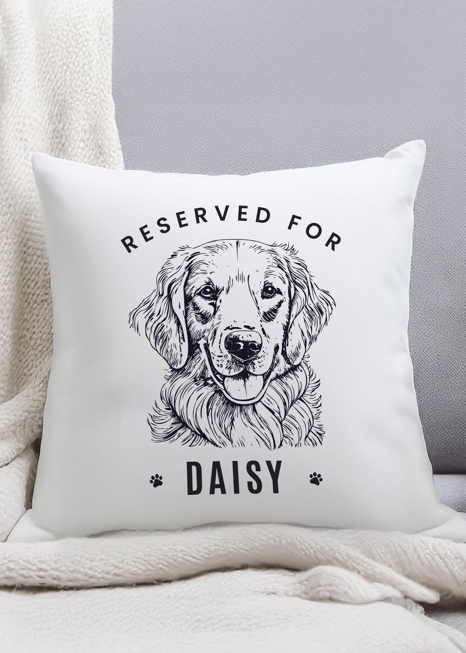 Personalised Memento Company White Reserved For Dog Breed Cushion
