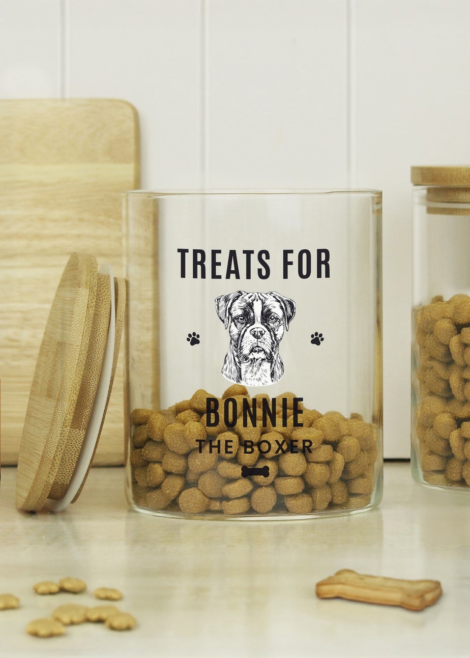 Personalised Memento Company Clear Dog Breed Glass Treat Jar