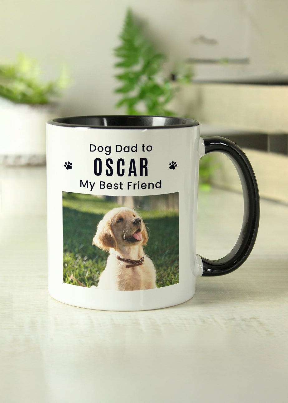 Personalised Memento Company Pet Photo Upload Black Handled Mug