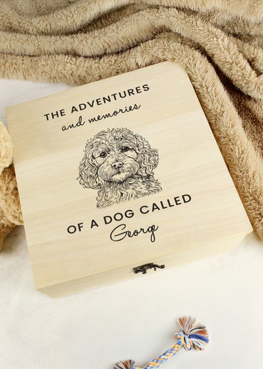 Personalised Memento Company Cockapoo Brown Wooden Storage Box