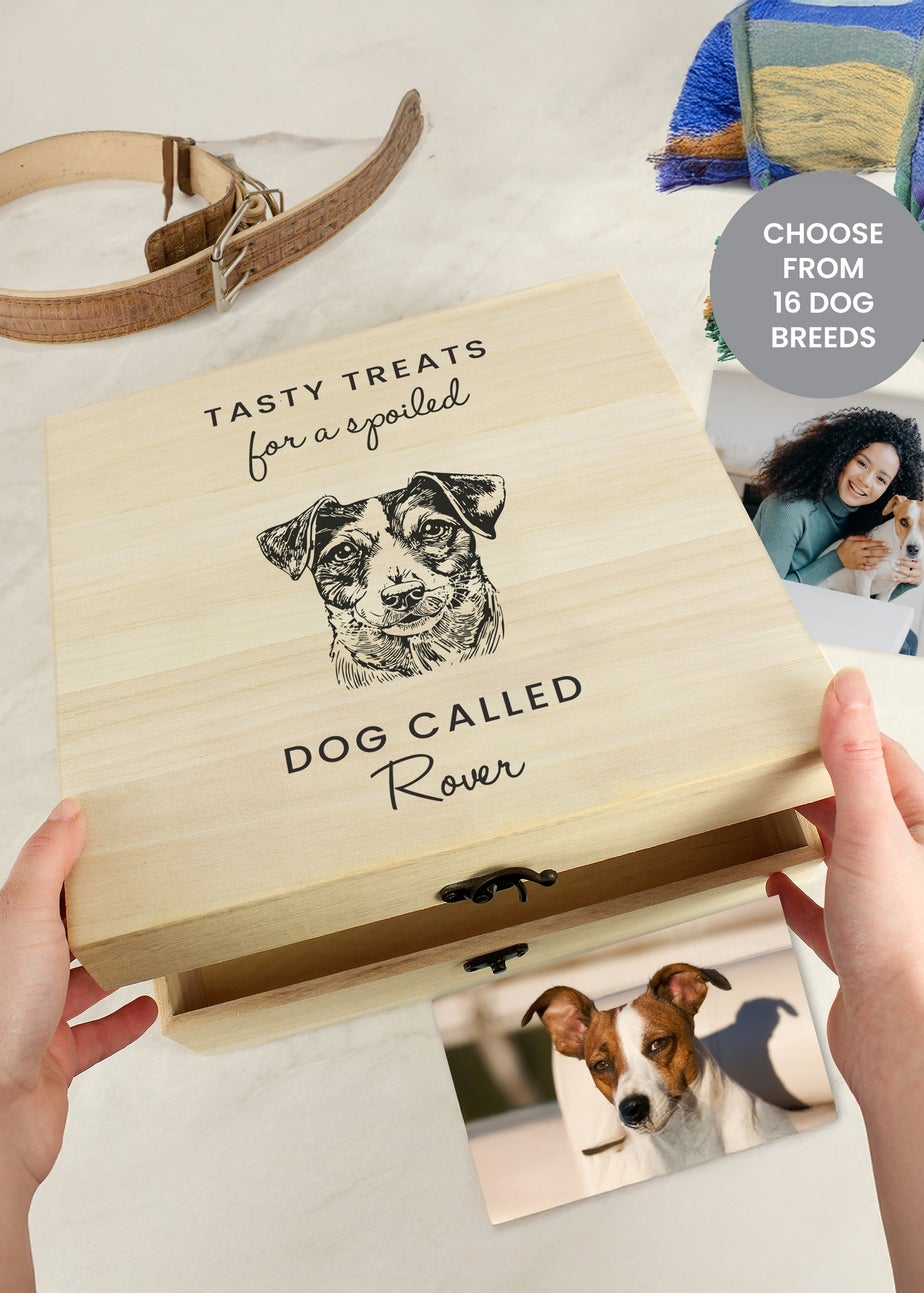 Personalised Memento Company Brown Dog Breed Wooden Storage Box