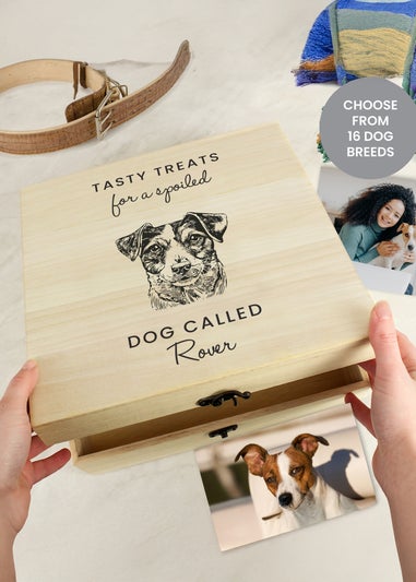 Personalised Memento Company Brown Dog Breed Wooden Storage Box