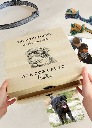 Personalised Memento Company Brown Dog Breed Wooden Storage Box