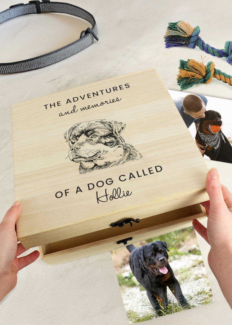Personalised Memento Company Brown Dog Breed Wooden Storage Box