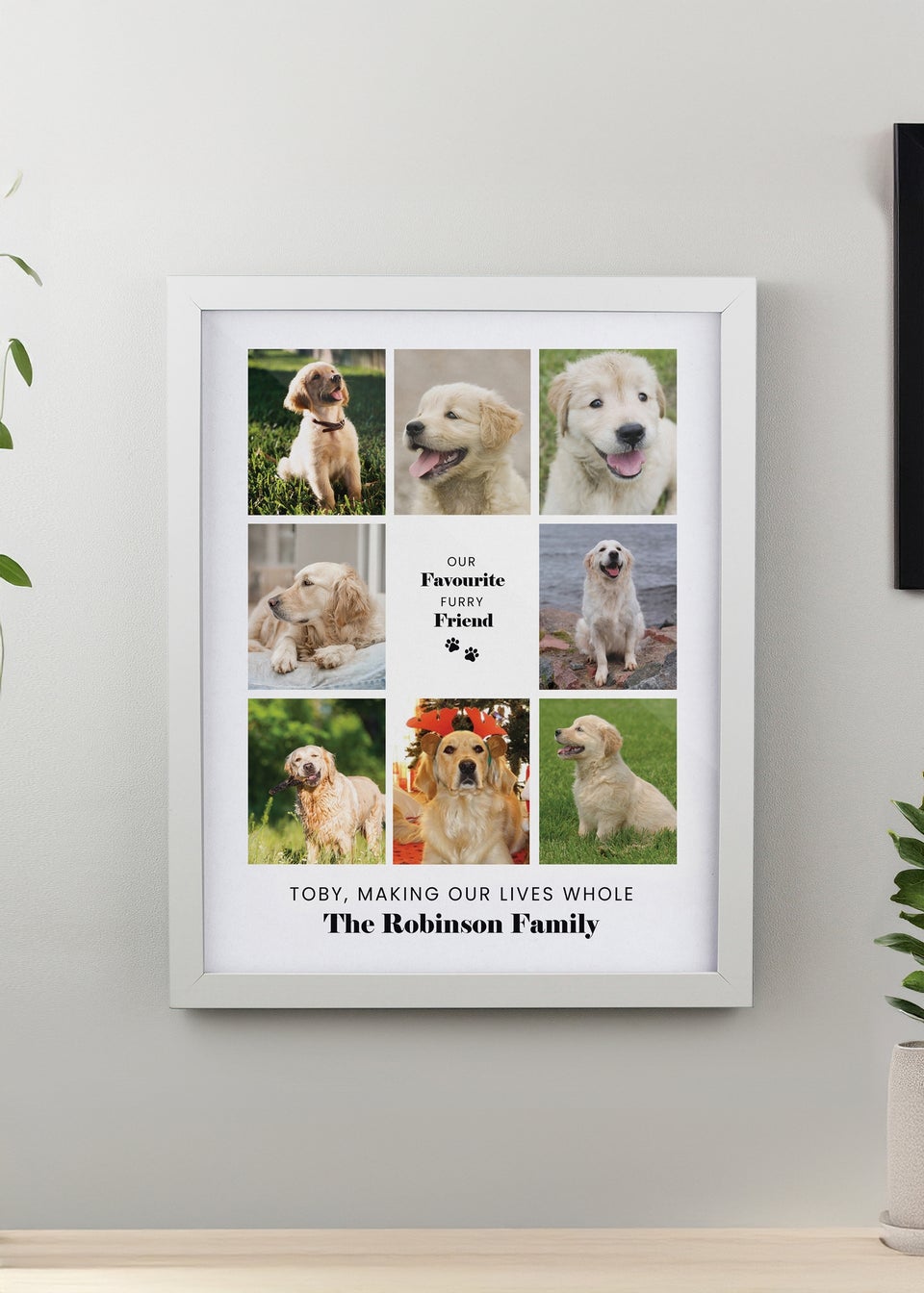 Personalised Memento Company Pet Multi Photo Upload White Framed Print