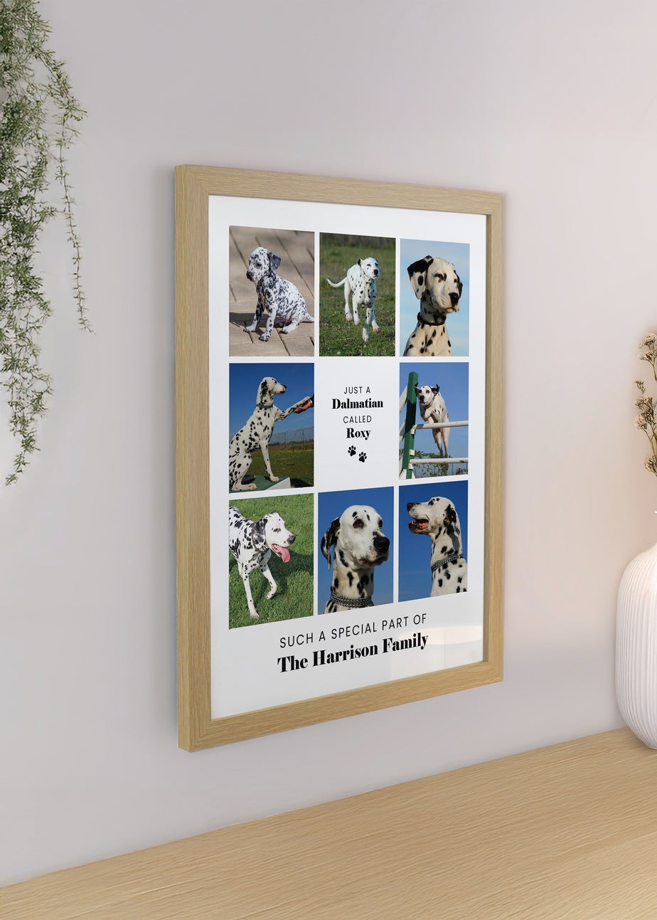 Personalised Memento Company Pet Multi Photo Upload Brown Oak Framed Print