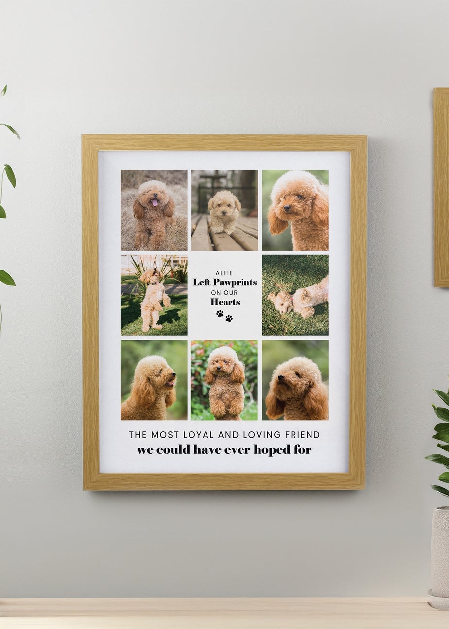 Personalised Memento Company Pet Multi Photo Upload Brown Oak Framed Print