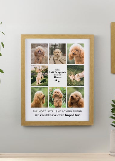Personalised Memento Company Pet Multi Photo Upload Brown Oak Framed Print