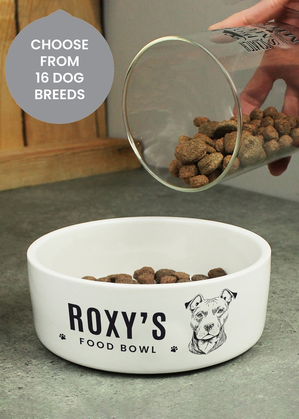 Personalised Memento Company White Dog Breed Feeding Bowl