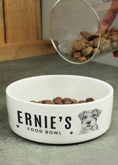 Personalised Memento Company White Dog Breed Feeding Bowl