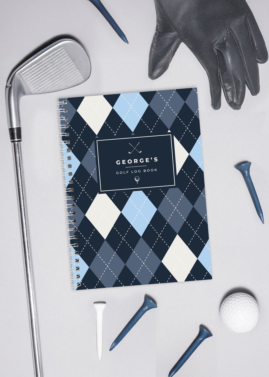 Personalised Memento Company Blue A5 Golf Log Book