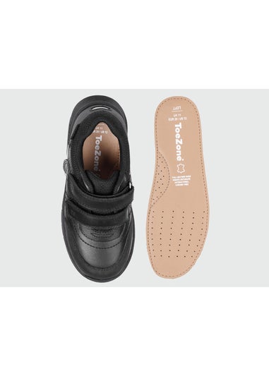 ToeZone Boys Black Strike Football Rip Tape School Shoes