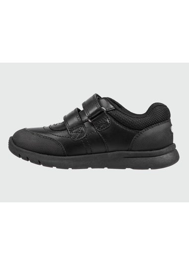 ToeZone Boys Black Strike Football Rip Tape School Shoes