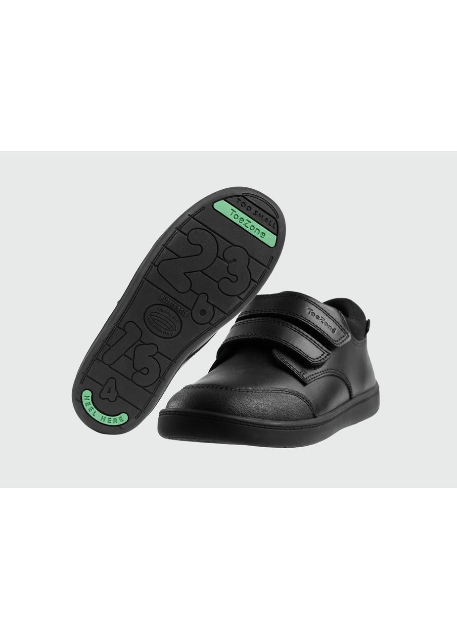 ToeZone Boys Black Oliver Smart Ortholite School Shoes