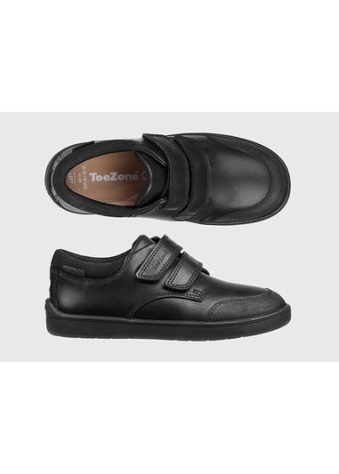 ToeZone Boys Black Oliver Smart Ortholite School Shoes