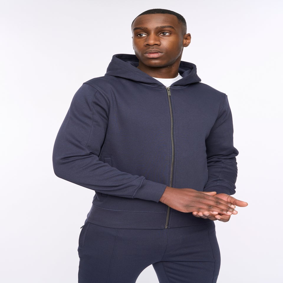 Duck & Cover Navy Chemtars Zip Thru Hoodie
