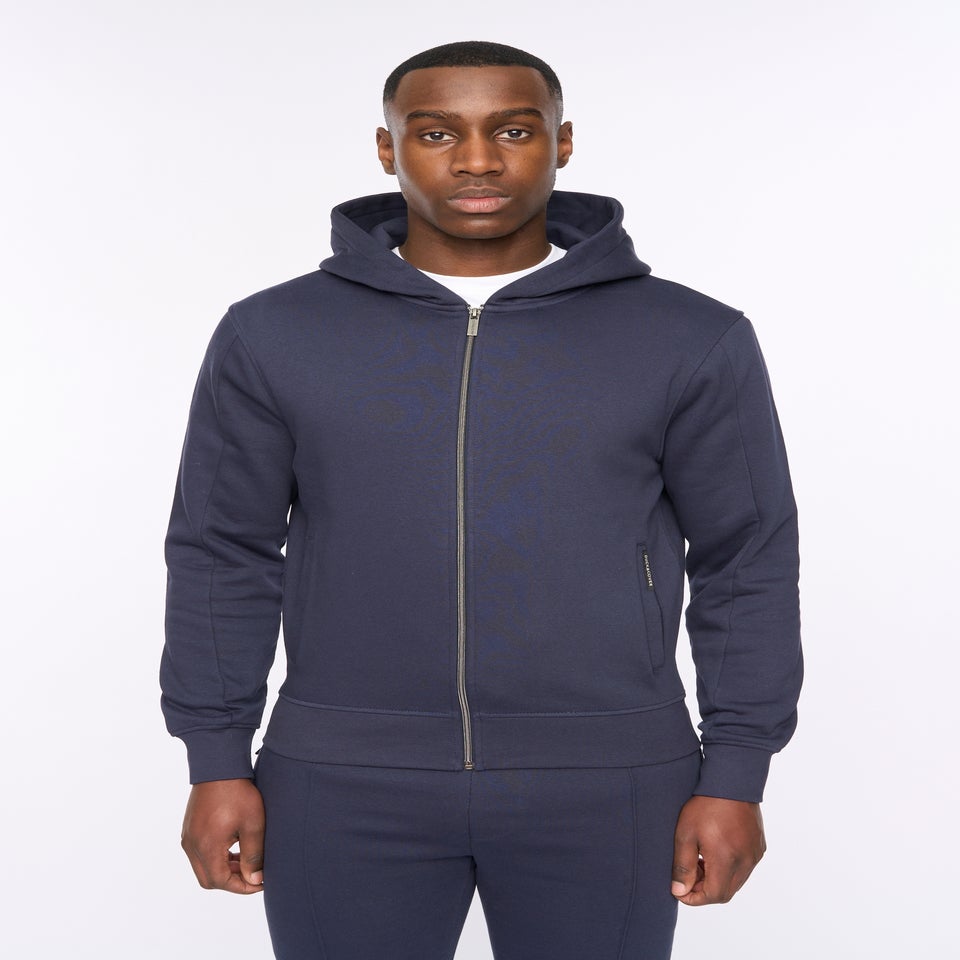Duck & Cover Navy Chemtars Zip Thru Hoodie