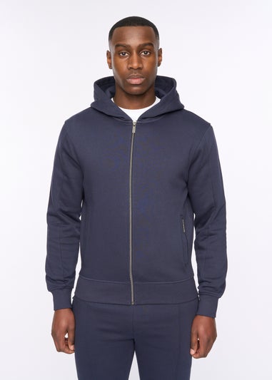 Duck & Cover Navy Chemtars Zip Thru Hoodie