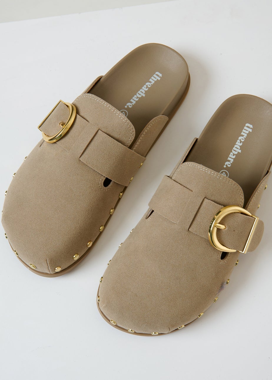 Threadbare Stone Studded Slip On Mule Sandals