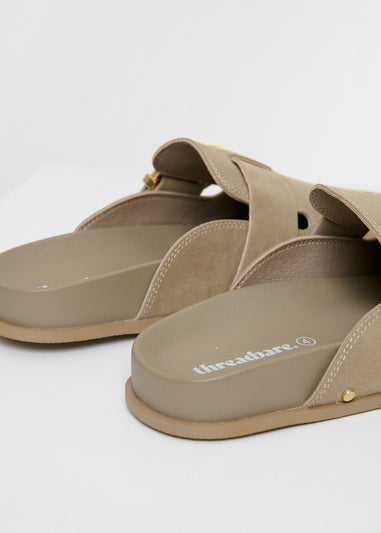 Threadbare Stone Studded Slip On Mule Sandals