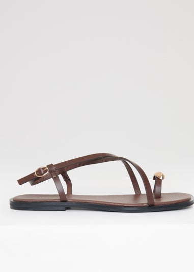 Threadbare Chocolate Back Strap Sandals