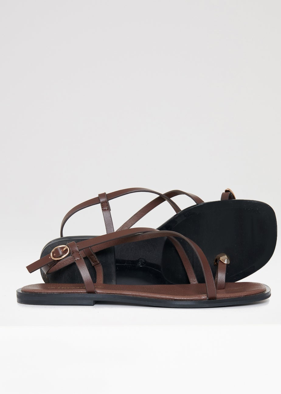 Threadbare Chocolate Back Strap Sandals
