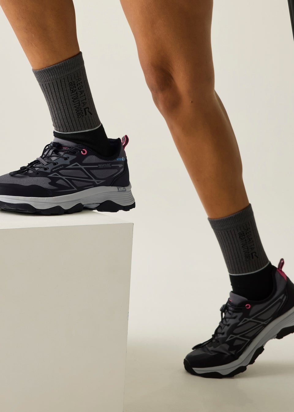 Regatta Seal Grey Peach Bloom Blaze Water Repellent Trainers